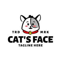 linda cara de gato con estilo de dibujos animados. bueno para tienda de mascotas o cualquier negocio relacionado con gatos y mascotas. vector