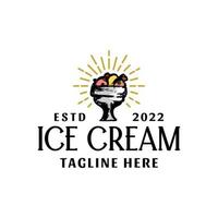 an ice cream with a retro style. for ice cream store or any business related to ice cream. vector