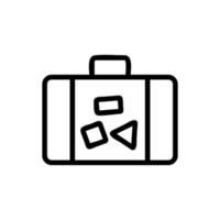 Suitcase luggage icon vector. Isolated contour symbol illustration vector