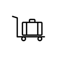 Suitcase luggage icon vector. Isolated contour symbol illustration vector