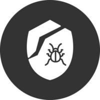 Broken Shield Glyph Inverted Icon vector