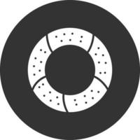 Bagel Glyph Inverted Icon vector