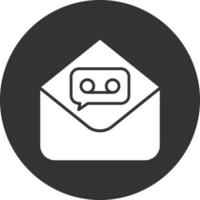 Voice Mail Glyph Inverted Icon vector