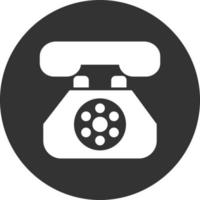 Land Line Phone Glyph Inverted Icon vector