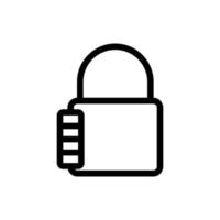 Lock for the door icon vector. Isolated contour symbol illustration vector