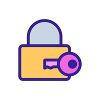 Door lock icon vector. Isolated contour symbol illustration vector