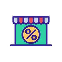 Shop percentage icon vector. Isolated contour symbol illustration vector