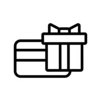 The card is a gift icon vector. Isolated contour symbol illustration vector