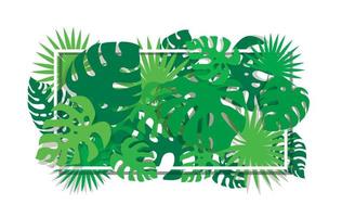 tropical leafs template background vector illustration