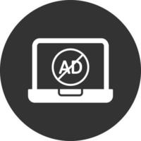 AD Block Glyph Inverted Icon vector