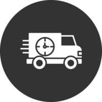 Fast Delivery Glyph Inverted Icon vector