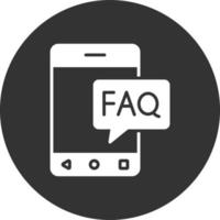 FAQ Glyph Inverted Icon vector