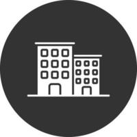 Apartment Glyph Inverted Icon vector