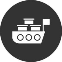 Ship Broker Glyph Inverted Icon vector