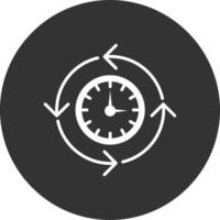 Processing Time Glyph Inverted Icon vector