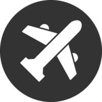 Airplane Glyph Inverted Icon vector