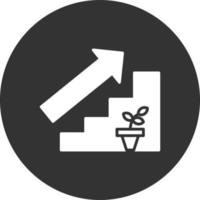 icono de glifo de escaleras invertido vector