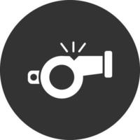 Whistle Glyph Inverted Icon vector