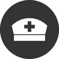 Nurse Cap Glyph Inverted Icon vector