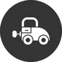 Car Toy Glyph Inverted Icon vector