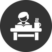Study Glyph Inverted Icon vector
