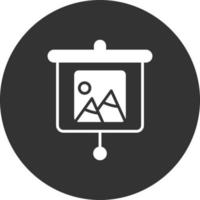 Gallery Presentation Glyph Inverted Icon vector