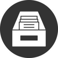 Archive Glyph Inverted Icon vector