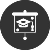 Graduation Presentation Glyph Inverted Icon vector