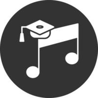 icono de glifo de educación musical invertido vector