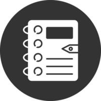Diary Glyph Inverted Icon vector