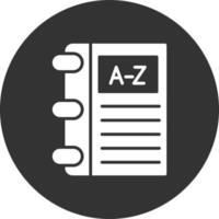 Dictionary Glyph Inverted Icon vector