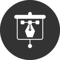 Designing Presentation Glyph Inverted Icon vector