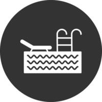 Swimming Pool Glyph Inverted Icon vector