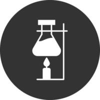 química velas glifo icono invertido vector