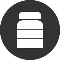 Pills Bottle Glyph Inverted Icon vector