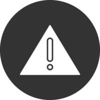 Warning Sign Glyph Inverted Icon vector