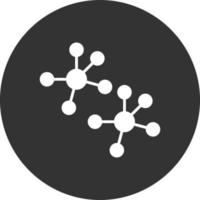 Molecules Glyph Inverted Icon vector