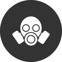 Gas Mask Glyph Inverted Icon vector