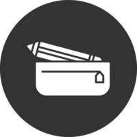 Pencil Case Glyph Inverted Icon vector