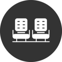 Seats Glyph Inverted Icon vector