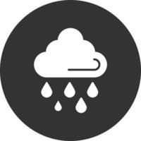 icono de glifo de lluvia invertido vector