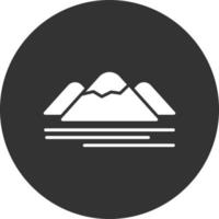 Mountain Glyph Inverted Icon vector