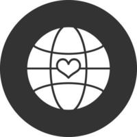 Globe Glyph Inverted Icon vector