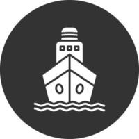 Ship Glyph Inverted Icon vector