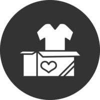 Cloth Donate Glyph Inverted Icon vector