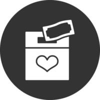 Charity Glyph Inverted Icon vector