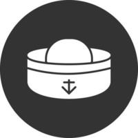 Sailor Hat Glyph Inverted Icon vector