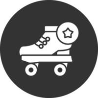 patines glifo icono invertido vector