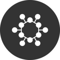 Atom Structure Glyph Inverted Icon vector