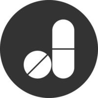 Capsules Glyph Inverted Icon vector